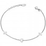 Immagine del Bracciale Amen in argento con cuore e croci da donna BRCHB