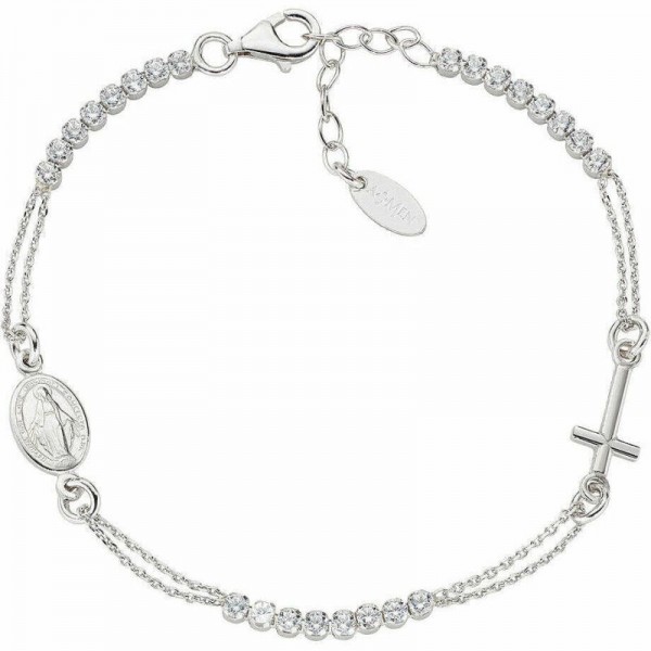 Immagine del Bracciale Amen rosario in argento con zirconi BRCRMIBBZ3
