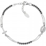 Immagine del Bracciale Amen rosario in argento con zirconi BRCRMIBNZ3