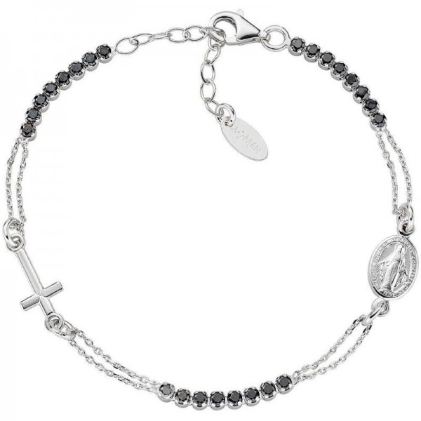 Immagine del Bracciale Amen rosario in argento con zirconi BRCRMIBNZ3