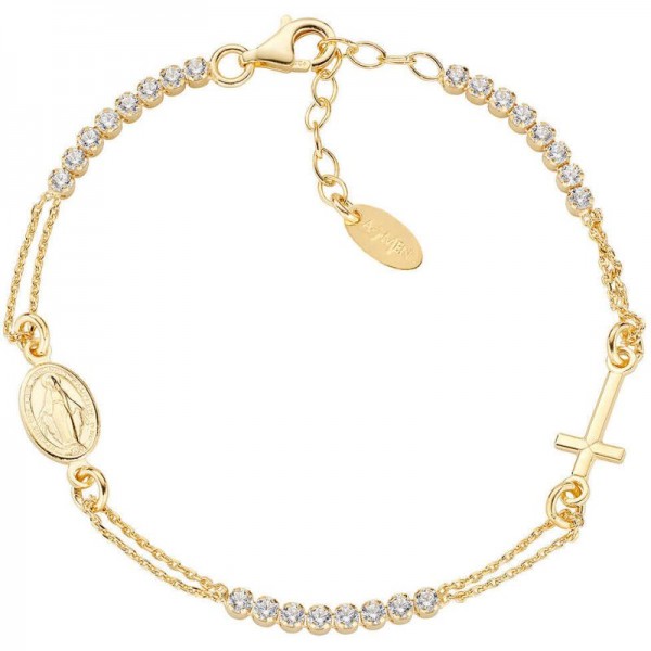 Immagine del Bracciale Amen rosario in argento con zirconi BRCRMIGBZ3