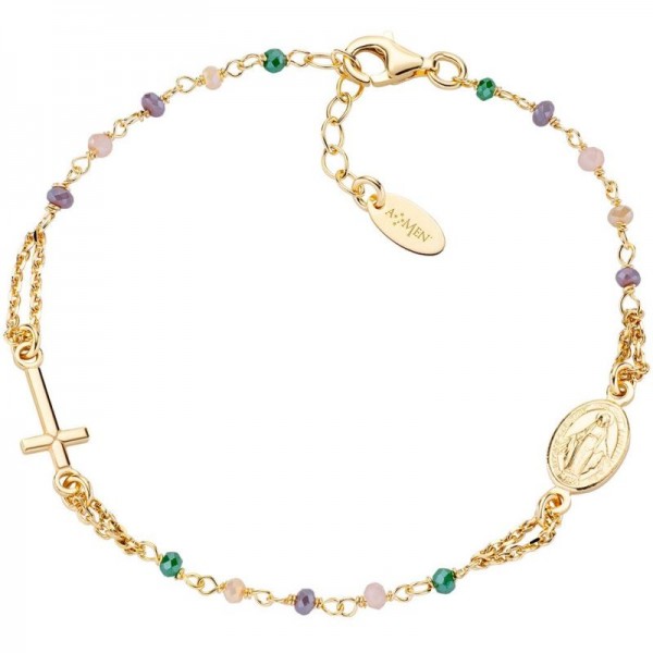 Immagine del Bracciale Amen rosario in argento con cristalli donna BRO10GTOVE3