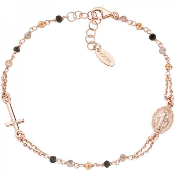 Immagine del Bracciale Rosario Amen in argento con cristalli donna BRO10RMMM3