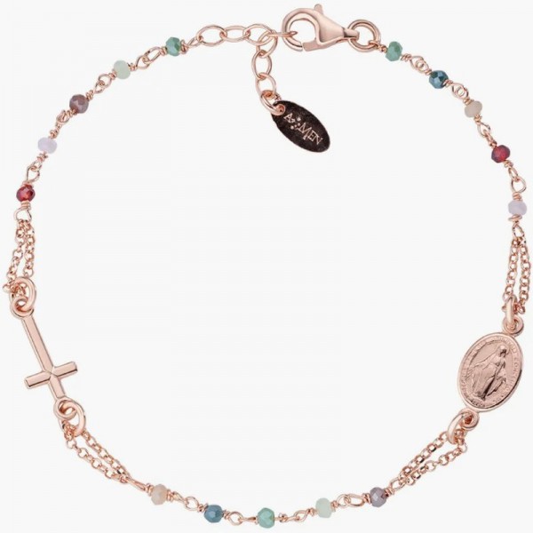 Immagine del Bracciale Rosario Amen in argento con cristalli donna BRO25RMU3