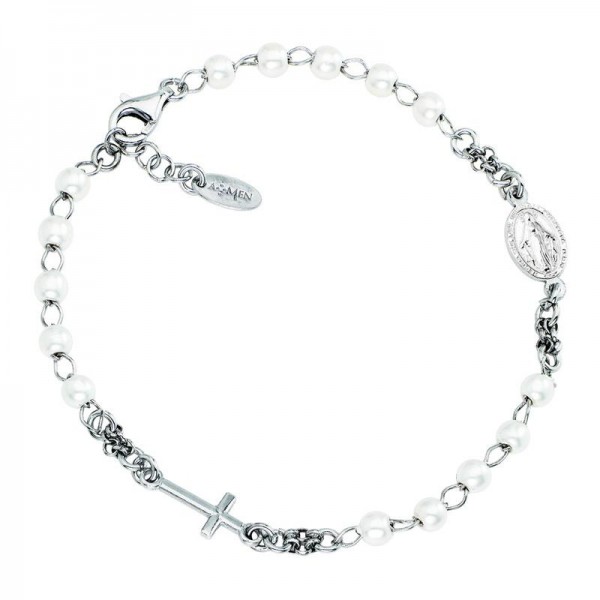 Acheter Bracelet Chapelet Amen en argent et perles pour femmes BROBB3