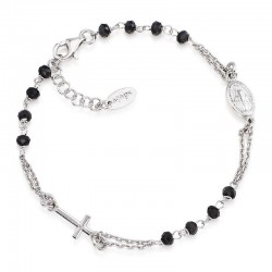 Bracciale Amen Rosario in argento con cristalli BROBN3