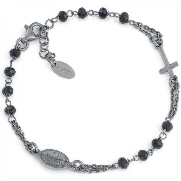 Immagine del Bracciale Amen Rosario in argento con cristalli BRONN3