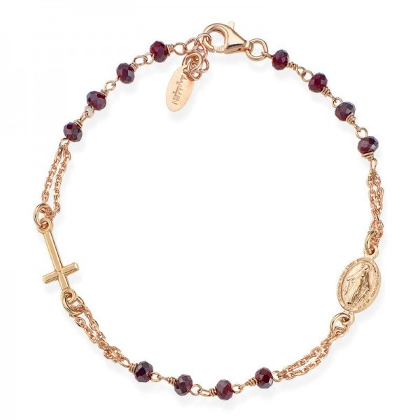 Comprare Bracciale Rosario Amen in argento con cristalli BRORA3