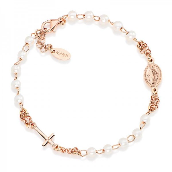 Comprare Bracciale Amen Rosari in argento e perle donna BRORB3