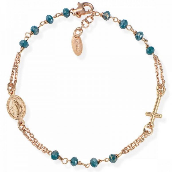 Imagen de la Pulsera Rosario Amen en plata con cristales BRORP3