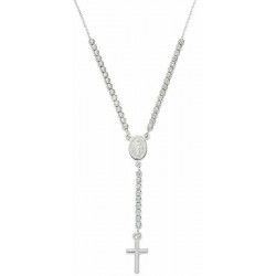 Collana Amen rosario in argento con zirconi CLCRMIBBZ4