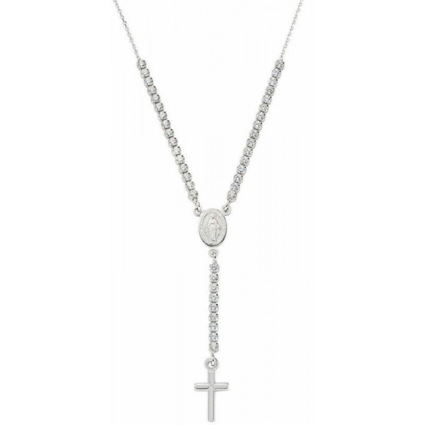 Immagine della Collana Amen rosario in argento con zirconi CLCRMIBBZ4