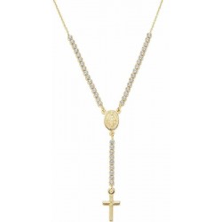 Collana Amen rosario in argento con zirconi CLCRMIGBZ4