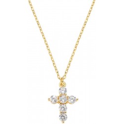 Immagine della Collana Amen croce in argento e zirconi da donna CLCRPAGBZ