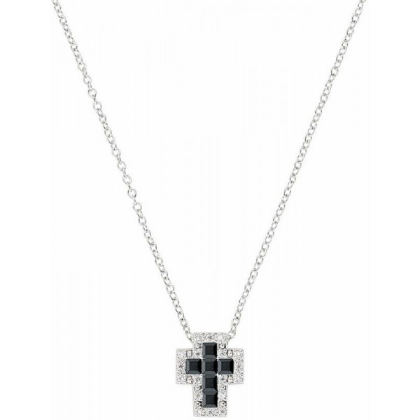 Immagine della Collana Amen croce in argento e zirconi da donna CLCRREBBNZ3