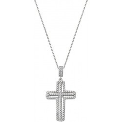Immagine della Collana Amen croce in argento e zirconi da donna CLCRVBBZ