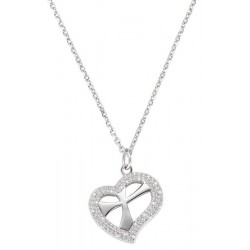 Image of the Amen Cross Necklace with heart for ladies CLCUCRBBZ