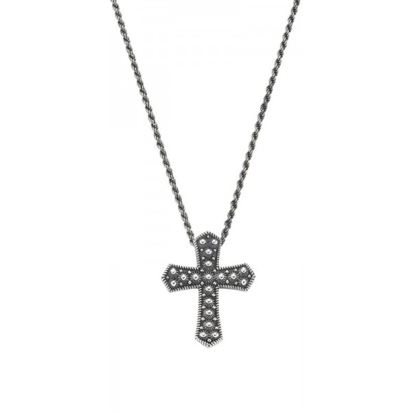 Image du Collier Croix Amen en argent pour hommes CLUCSAN2