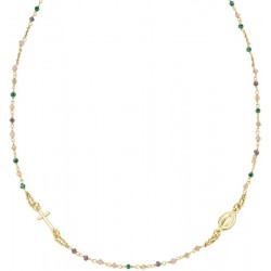 Collier Chapelet Amen en argent avec cristaux pour femmes CRO10GTOVE3