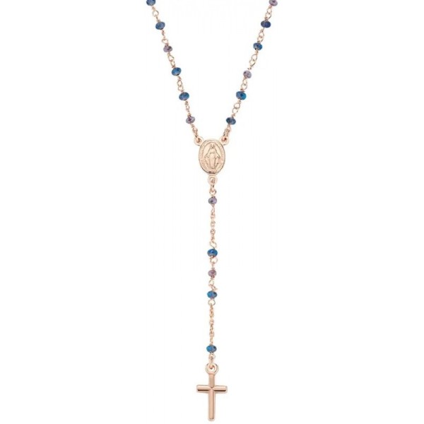 Image du Collier Chapelet Amen en argent avec cristaux pour femmes CRO10RBLTO4