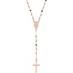 Image of the Amen Silver Rosary Necklace with crystals for women CRO10RMMM4