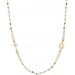 Image of the Amen Silver Rosary Necklace with crystals for women CRO25GMUV3