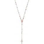 Image of the Amen Silver Rosary Necklace with crystals for women CRO25RMU4