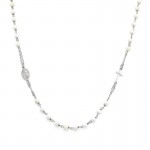 Buy Amen Silver Rosary Necklace with pearls for women CROBB3