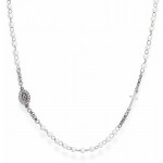 Image of the Amen Silver Rosary Necklace with pearls for women CROBBZ-M3