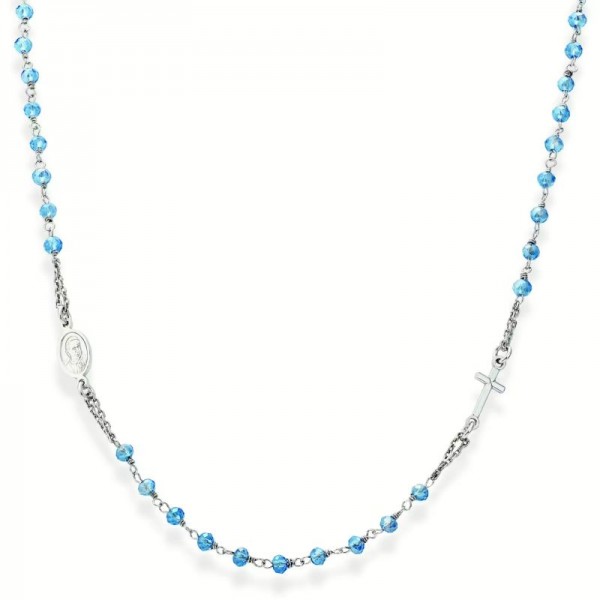 Immagine della Collana Rosario Amen in argento con cristalli CROBC3