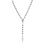 Buy Amen Silver Rosary Necklace with crystals for women CROBVB4