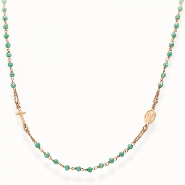 Immagine della Collana Rosario Amen in argento con cristalli CRORM3