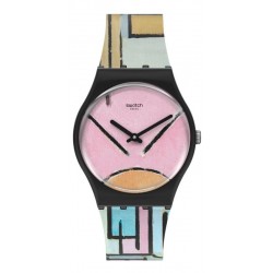 Swatch Watch MoMA Composition in Oval with Color Planes 1 by Piet Mondrian GZ350