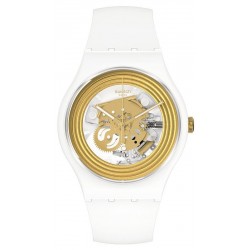 Swatch Unisex Watch New Gent Golden Rings White SO29W107